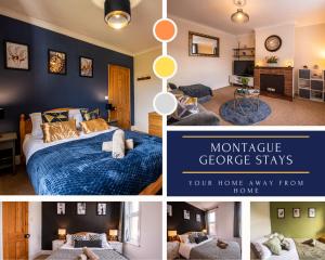 a collage of pictures of a bedroom with a bed at City Centre 3 Bed - Long Stay Offer - Free Parking in Canterbury