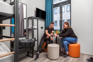Televízia a/alebo spoločenská miestnosť v ubytovaní a&o Budapest City
