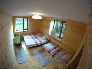 an overhead view of a room in a tiny house at Brīvdienu māja Sauleskrasti in Mērsrags