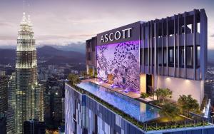 a rendering of a apartment building with a swimming pool at Ascott Star KLCC in Kuala Lumpur