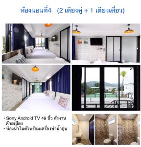 a collage of photos of a room with a view of a room at Boutique Huahin Pool Villa in Hua Hin