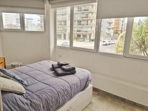 Postel nebo postele na pokoji v ubytování Aliaga Mar del Plata