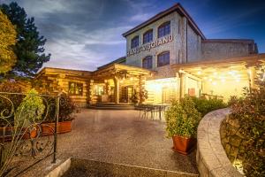 Lunca CetăţuiiHANU VISOIANU的一座建筑,前面有种有植物的门廊