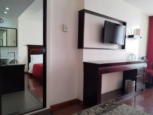 HOTEL MADEIRA的电视和/或娱乐中心