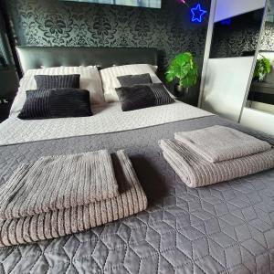 Posteľ alebo postele v izbe v ubytovaní Spółdzielcza 22 Apartament Sky Line