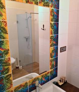 Koupelna v ubytování Apartmány na Trojmezí, byt Markéta
