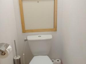 a bathroom with a white toilet and a mirror at Appartement Valloire, 2 pièces, 4 personnes - FR-1-263-399 in Valloire