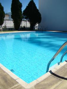 a large swimming pool with blue water at Blanco Palace Hotel in São José dos Campos