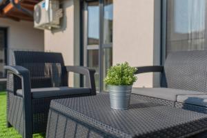 Posezení v ubytování Sun terrace mini penthouse Bestern