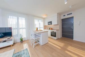 Kuchyň nebo kuchyňský kout v ubytování Sun terrace mini penthouse Bestern