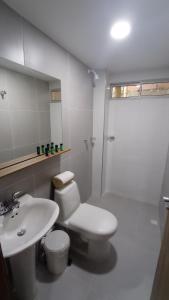 Phòng tắm tại Hotel Andina Blue