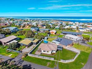 an aerial view of a small town with houses at Southern Tides in Port Fairy