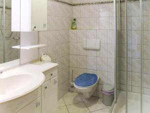 łazienka z toaletą, umywalką i prysznicem w obiekcie Apartment Kohler by Interhome w mieście Fügen +15 zdjęć