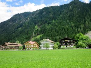 eine Gruppe von Häusern vor einem Berg in der Unterkunft Apartment Rauter - MHO127 by Interhome in Mayrhofen