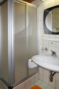 een badkamer met een douche en een wastafel bij Apartment Neumann - FBZ202 by Interhome in Finkenberg