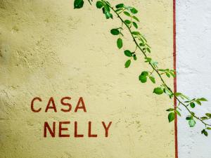 Ein Schild, auf dem steht: Casa nelly an der Wand in der Unterkunft Apartment Nelly by Interhome in Ponto Valentino