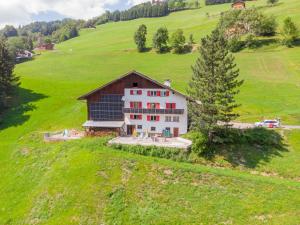 una vista aerea di una casa in un campo verde di Apartment Elsa by Interhome a Blons