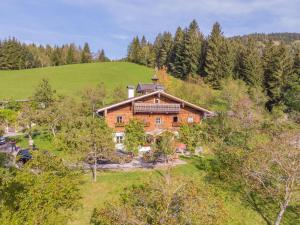 une maison au sommet d'une colline avec des arbres dans l'établissement Holiday Home Oberhaslach by Interhome, à Abtenau