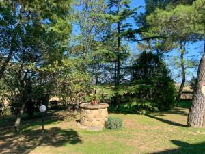 a stone fountain in the middle of a park at Holiday Home Maria Rosaria by Interhome in Ginestreto