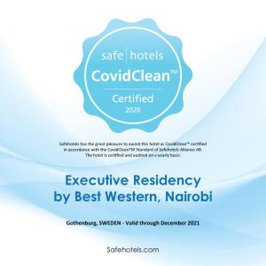 um panfleto para um evento limpo do conselho de anfitriões seguros em Executive Residency by Best Western Nairobi em Nairobi