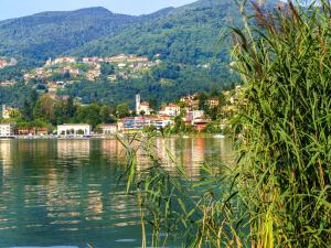 a town on the shore of a body of water at Apartment Residenza Parcolago Apt 203 by Interhome in Caslano