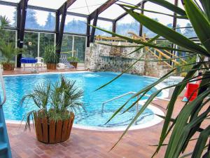 a large swimming pool with plants in a building at Holiday Home Geesthof-1 by Interhome in Klint