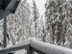 einen schneebedeckten Wald mit schneebedeckten Bäumen in der Unterkunft Holiday Home Uolevintie 39b by Interhome in Ruka