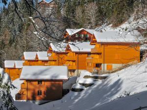 a group of buildings in the snow at Apartment Racer's Retreat-1 by Interhome in Wengen