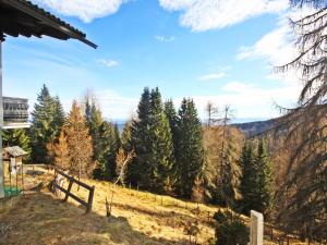 a view of a hill with trees and a fence at Holiday Home Lotte by Interhome in Sirnitz-Sonnseite
