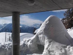 リーダーアルプにあるApartment Amiel Parterre by Interhomeの橋の下に積雪