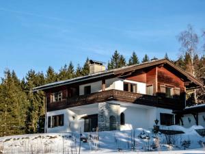 a log home in the snow with trees at Holiday Home Berghaus Weitblick by Interhome in Ramsau am Dachstein