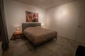 Un pat sau paturi într-o cameră la Brinkzicht Diever, appartement Coby