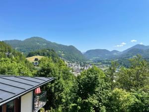 a view of the mountains from a house at Haus Belvedere in Berchtesgaden
