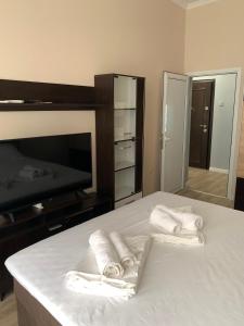 A bed or beds in a room at CENTER APARTMENT PLOVDIV
