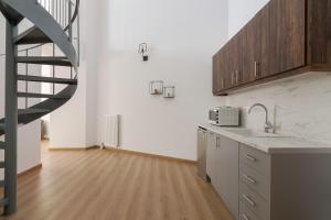 Leochares Lifestyle Apartments - Self check-in的厨房或小厨房