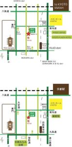 a schematic diagram of the site of a building at Ya -MIYABI in Kyoto