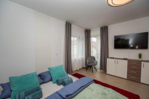 Televízia a/alebo spoločenská miestnosť v ubytovaní Lovely apartman- free parking