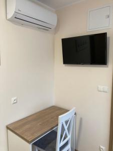 Televízia a/alebo spoločenská miestnosť v ubytovaní Hotel Aljan
