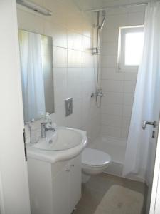 グレバシュティツァにあるApartments M&Mのバスルーム(洗面台、トイレ、シャワー付)