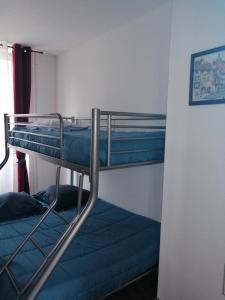 Ein Etagenbett oder Etagenbetten in einem Zimmer der Unterkunft Les Locations de Stéphanie ,Gite Le Verger