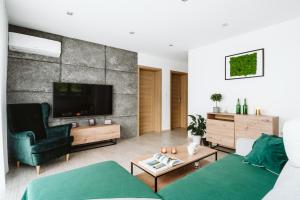 Televízia a/alebo spoločenská miestnosť v ubytovaní Apartament Na Borach I SPA