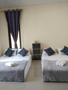 Postel nebo postele na pokoji v ubytování บ้านขวัญกมล