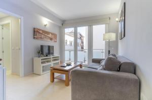 Televízia a/alebo spoločenská miestnosť v ubytovaní Apartamentos Castillo