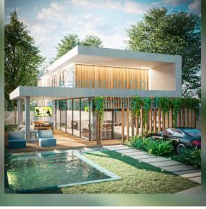 a rendering of a house with a swimming pool at Casa Encanto dos Milagres in São Miguel dos Milagres