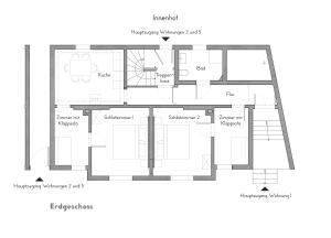 een plattegrond van een huis bij Ferienhaus Art Apartment - Harz in Zorge