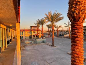 a view of a street with palm trees and a building at Sway Hotel Lake Havasu in Lake Havasu City +15 photos
