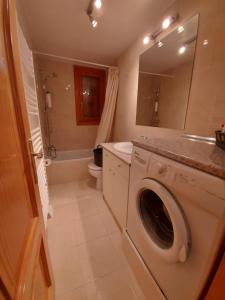 a bathroom with a washer and dryer in it at Apartamento Monte Goriz in Candanchú