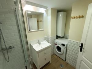 a bathroom with a sink and a washing machine at Apartamento Sierra Nevada Ski y Ciclismo in Sierra Nevada