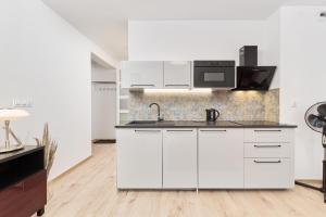 Kuchyňa alebo kuchynka v ubytovaní Studio Księcia Witolda 32 by Noclegi Renters