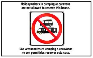 un cartel que diga que no se permiten hoglaturdays en acampar o salir en Stone Cottage FISTERRA en Curtis